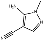 1-メチル-5-アミノ-1H-ピラゾール-4-カルボニトリル 化学構造式