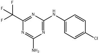 N-(4-Chlorophenyl)-6-(trifluoromethyl)-1,3,5-triazine-2,4-diamine Struktur