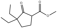 Cyclopentanecarboxylic acid, 3,3-diethyl-2-oxo-, methyl ester (9CI) Structure