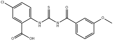 5-CHLORO-2-[[[(3-METHOXYBENZOYL)AMINO]THIOXOMETHYL]AMINO]-BENZOIC ACID Structure