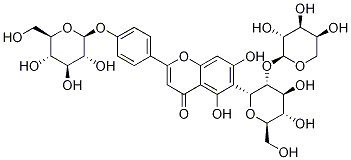 6-(2-O-alpha-L-Arabinopyranosyl-beta-D-glucopyranosyl)-2-[4-(beta-D-glucopyranosyloxy)phenyl]-5,7-dihydroxy-4H-1-benzopyran-4-one Struktur