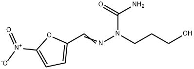 1-(3-hydroxypropyl)-1-[(5-nitro-2-furyl)methylideneamino]urea Struktur