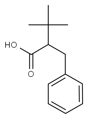 rac-(R*)-α-(tert-ブチル)ベンゼンプロパン酸 化学構造式