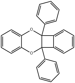 4b,10a-ジヒドロ-4b,10a-ジフェニルベンゾ[b]ベンゾ[3,4]シクロブタ[1,2-e][1,4]ジオキシン 化学構造式