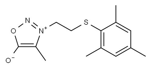3-[2-(2,4,6-トリメチルフェニルチオ)エチル]-4-メチルシドノン 化学構造式