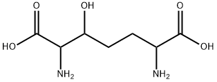 2,6-ジアミノ-3-ヒドロキシヘプタン二酸 化学構造式
