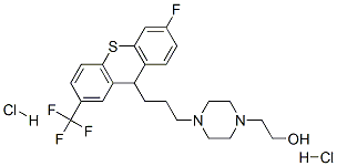 4-[3-[6-fluoro-2-(trifluoromethyl)-9H-thioxanthen-9-yl]propyl]piperazine-1-ethanol dihydrochloride Struktur