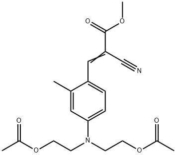 methyl 3-[4-[bis[2-(acetoxy)ethyl]amino]-2-methylphenyl]-2-cyanoacrylate Struktur