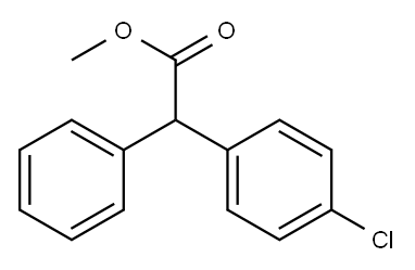 (4-クロロフェニル)フェニル酢酸メチル 化学構造式