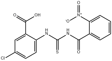 5-CHLORO-2-[[[(2-NITROBENZOYL)AMINO]THIOXOMETHYL]AMINO]-BENZOIC ACID Structure