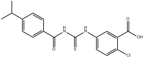 2-CHLORO-5-[[[[4-(1-METHYLETHYL)BENZOYL]AMINO]THIOXOMETHYL]AMINO]-BENZOIC ACID Structure