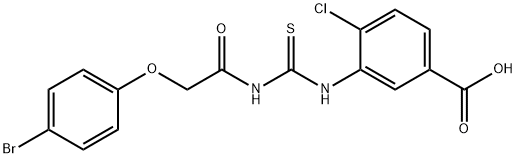 3-[[[[(4-BROMOPHENOXY)ACETYL]AMINO]THIOXOMETHYL]AMINO]-4-CHLORO-BENZOIC ACID Structure