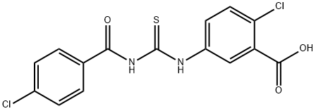 2-CHLORO-5-[[[(4-CHLOROBENZOYL)AMINO]THIOXOMETHYL]AMINO]-BENZOIC ACID Structure