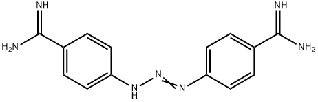 4,4'-(トリアゼン-1,3-ジイル)ビス[ベンゼンカルボイミドアミド] 化学構造式