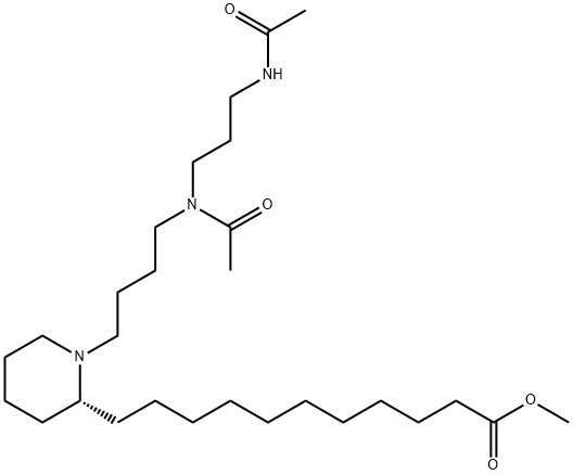 (2R)-1-[4-[Acetyl[3-(acetylamino)propyl]amino]butyl]-2-piperidineundecanoic acid methyl ester Struktur