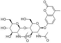 4-甲基伞形酮基 BETA-D-N,N'-二乙酰基壳二糖糖苷 结构式
