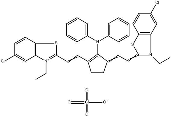 5-クロロ-2-[2-[3-[2-(5-クロロ-3-エチルベンゾチアゾール-2(3H)-イリデン)エチリデン]-2-(ジフェニルアミノ)-1-シクロペンテン-1-イル]エテニル]-3-エチルベンゾチアゾール-3-イウム·ペルクロラート 化学構造式