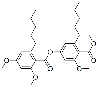 4-[(2,4-Dimethoxy-6-pentylbenzoyl)oxy]-2-methoxy-6-pentylbenzoic acid methyl ester Struktur