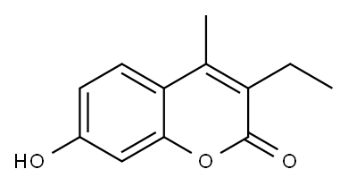 3-Ethyl-7-hydroxy-4-methyl-2H-chromen-2-one, 53666-71-0, 结构式