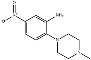 2-(4-甲基哌嗪-1-基)-5-硝基苯胺 结构式