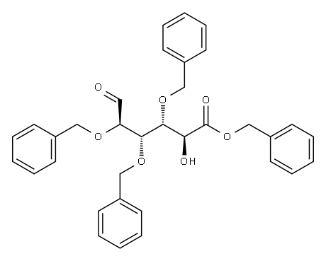 Benzyl 2,3,4-Tri-O-benzyl-D-glucuronate, 53684-90-5, 结构式