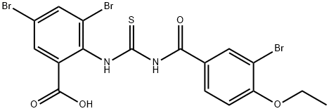 3,5-DIBROMO-2-[[[(3-BROMO-4-ETHOXYBENZOYL)AMINO]THIOXOMETHYL]AMINO]-BENZOIC ACID Structure