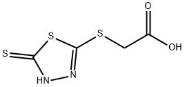 (5-巯基-1,3,4-噻二唑-2-基硫代)乙酸, 53723-88-9, 结构式