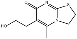 6-(2-hydroxyethyl)-5-methyl-2,3-dihydro-7H-[1,3]thiazolo[3,2-a]pyrimidin-7-one Struktur