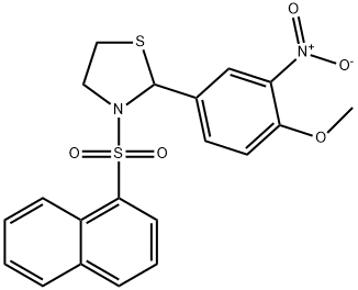 Thiazolidine, 2-(4-methoxy-3-nitrophenyl)-3-(1-naphthalenylsulfonyl)- (9CI) Structure