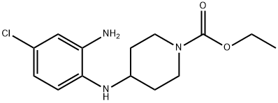 4-[(2-アミノ-4-クロロフェニル)アミノ]-1-ピペリジンカルボン酸エチル 化学構造式