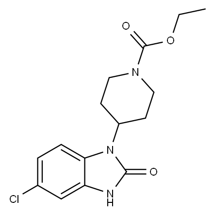 ethyl 4-(5-chloro-2,3-dihydro-2-oxo-1H-benzimidazol-1-yl)piperidine-1-carboxylate Structure