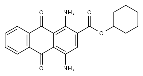1,4-Diamino-9,10-dihydro-9,10-dioxoanthracene-2-carboxylic acid cyclohexyl ester Structure