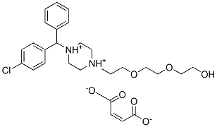 4-(4-chlorobenzhydryl)-1-[2-[2-(2-hydroxyethoxy)ethoxy]ethyl]piperazinediylium maleate Struktur