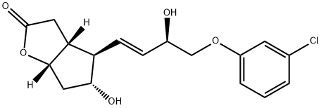 2H-环戊并[B]呋喃-2-酮,4-[(1E,3R)-4-(3-氯苯氧基)-3-羟基-1-丁烯-基]六氢-5-羟基-,(3AR,4R,5R,6AS)-(...) 结构式