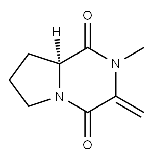 Pyrrolo[1,2-a]pyrazine-1,4-dione, hexahydro-2-methyl-3-methylene-, (8aS)- (9CI) Struktur
