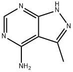 3-メチル-1H-ピラゾロ[3,4-D]ピリミジン-4-アミン 化学構造式