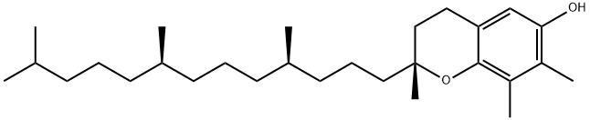 (2R)-2,7,8-トリメチル-2-[(4R,8R)-4,8,12-トリメチルトリデシル]-3,4-ジヒドロ-2H-1-ベンゾピラン-6-オール 化学構造式