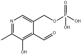 りん酸(4-ホルミル-5-ヒドロキシ-6-メチル-3-ピリジニル)メチル 化学構造式