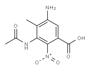2-NITRO-5-AMINO-3-(ACETYL-AMINO)-4-METHYLBENZOIC ACID Struktur