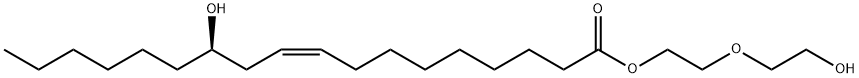 (9Z,12R)-12-ヒドロキシ-9-オクタデセン酸2-(2-ヒドロキシエトキシ)エチル 化学構造式