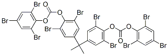 2,2-ビス[3,5-ジブロモ-4-[[[(2,4,6-トリブロモフェニル)オキシ]カルボニル]オキシ]フェニル]プロパン 化学構造式