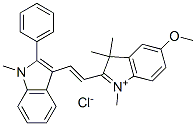 5-methoxy-1,3,3-trimethyl-2-[2-(1-methyl-2-phenyl-1H-indol-3-yl)vinyl]-3H-indolium chloride Struktur