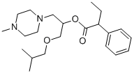 1-(イソブトキシメチル)-2-(4-メチル-1-ピペラジニル)エチル2-フェニルブチラート 化学構造式