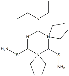 6-(diethylamino)-N,N,N',N'-tetraethyl-1,3,5-triazine-2,4-disulphenamide Struktur