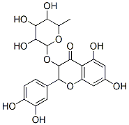 2-(3,4-dihydroxyphenyl)-5,7-dihydroxy-3-(3,4,5-trihydroxy-6-methyl-oxa n-2-yl)oxy-chroman-4-one Struktur