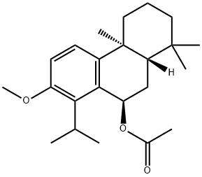 9-Phenanthrenol, 1,2,3,4,4a,9,10,10a-octahydro-7-methoxy-1,1,4a-trimethyl-8-(1-methylethyl)-, acetate, (4aS,9R,10aS)- Struktur