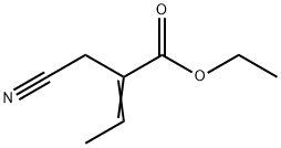 Ethyl (2E)-2-(cyanomethyl)-2-butenoate Struktur