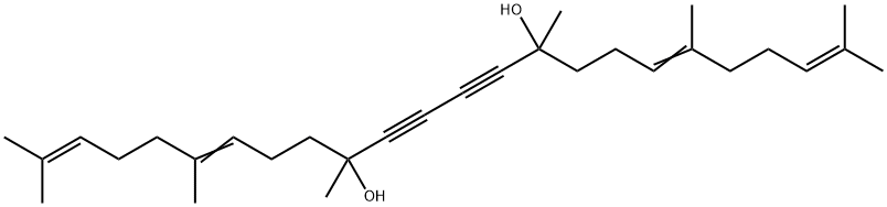 2,6,10,15,19,23-Hexamethyl-2,6,18,22-tetracosatetrene-11,13-diyne-10,15-diol Struktur