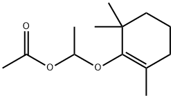 酢酸1-[(2,6,6-トリメチル-1-シクロヘキセン-1-イル)オキシ]エチル 化学構造式