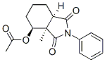 (3aR,7aα)-4β-(アセチルオキシ)-3a,4,5,6,7,7a-ヘキサヒドロ-3aα-メチル-2-フェニル-1H-イソインドール-1,3(2H)-ジオン 化学構造式